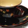 【伝統工芸】輪島塗 コーヒーカップ＆ソーサー＆スプーン 小花 紅葉 坂口政昭氏作