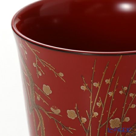 【伝統工芸】輪島塗 フリーカップ 紅白梅 稲舟 赤黒 ペア