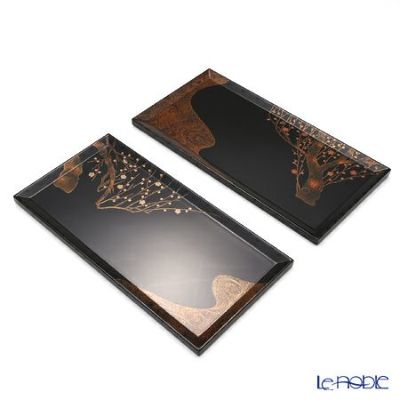 伝統工芸】輪島塗 点心盆 紅白梅 1組（2枚） 稲舟 | ブランド洋食器