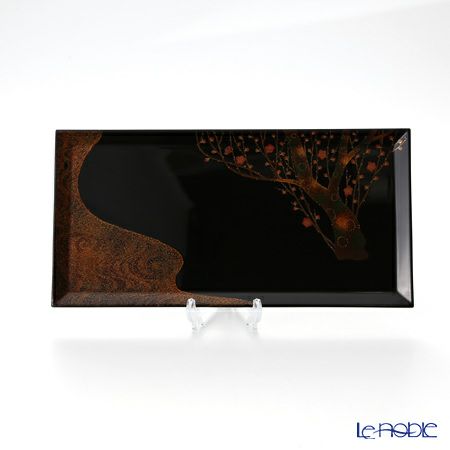 【伝統工芸】輪島塗 点心盆 紅白梅 1組（2枚） 稲舟