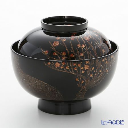 【伝統工芸】輪島塗 夫婦椀 2客揃 紅白梅 浦出稲舟氏作品