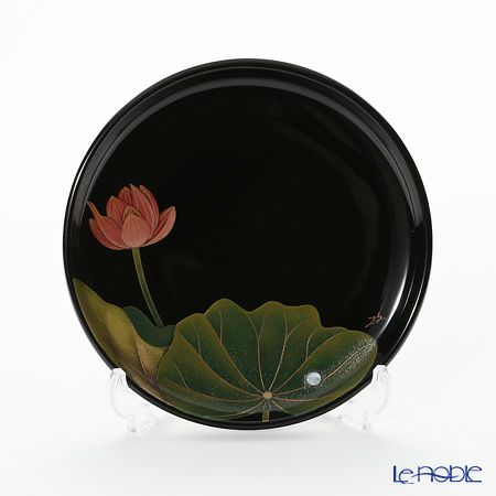 【伝統工芸】輪島塗 蓮 銘々皿 絵変わり 5客揃 坂口政昭氏作