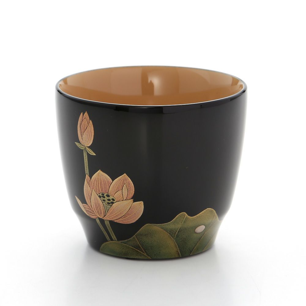 【伝統工芸】輪島塗 蓮 フリーカップ 咲いている 坂口政昭氏作