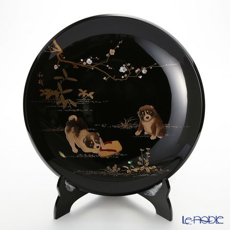 【伝統工芸】輪島塗 尺3飾皿 干支 戌 代田和哉氏作