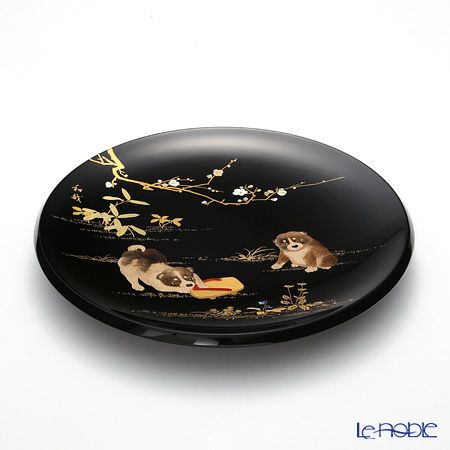 【伝統工芸】輪島塗 尺3飾皿 干支 戌 代田和哉氏作