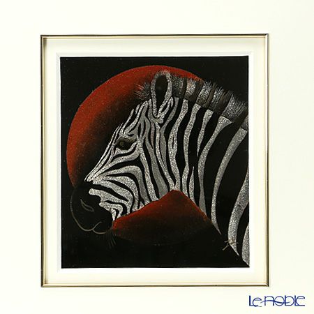 【伝統工芸】輪島塗 漆芸額 縞馬 蒔絵師 坂口政昭氏作