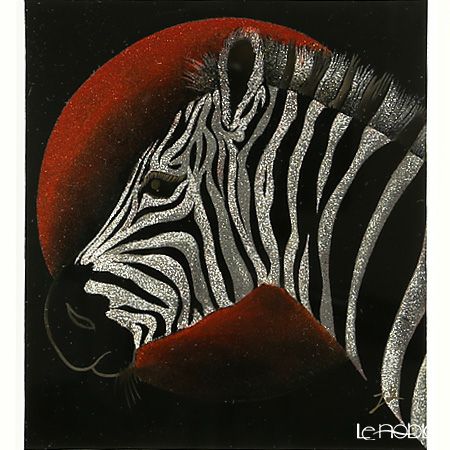 【伝統工芸】輪島塗 漆芸額 縞馬 蒔絵師 坂口政昭氏作