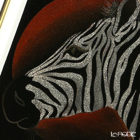 【伝統工芸】輪島塗 漆芸額 縞馬 蒔絵師 坂口政昭氏作