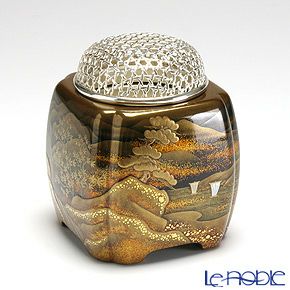 【伝統工芸】輪島塗 山水蒔絵 香炉 薫作
