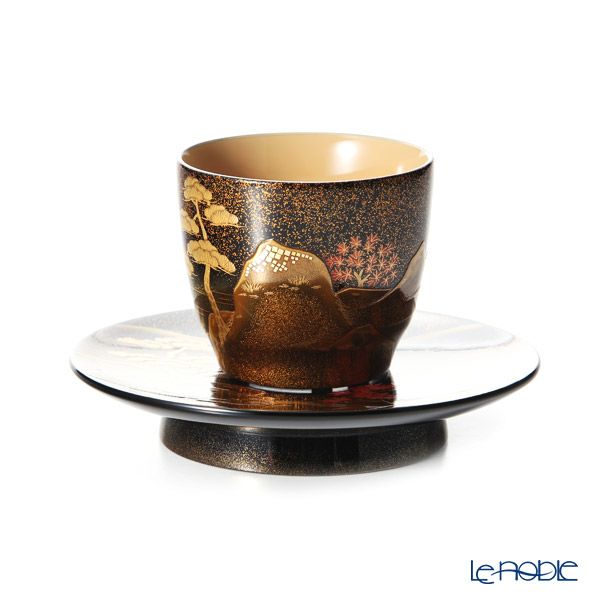 【伝統工芸】輪島塗 湯呑揃え 山水 紅葉 松田良輝氏作