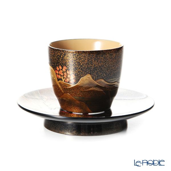 【伝統工芸】輪島塗 湯呑揃え 山水 紅葉 松田良輝氏作