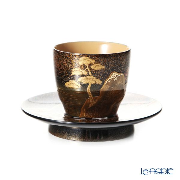 【伝統工芸】輪島塗 湯呑揃え 山水 紅葉 松田良輝氏作