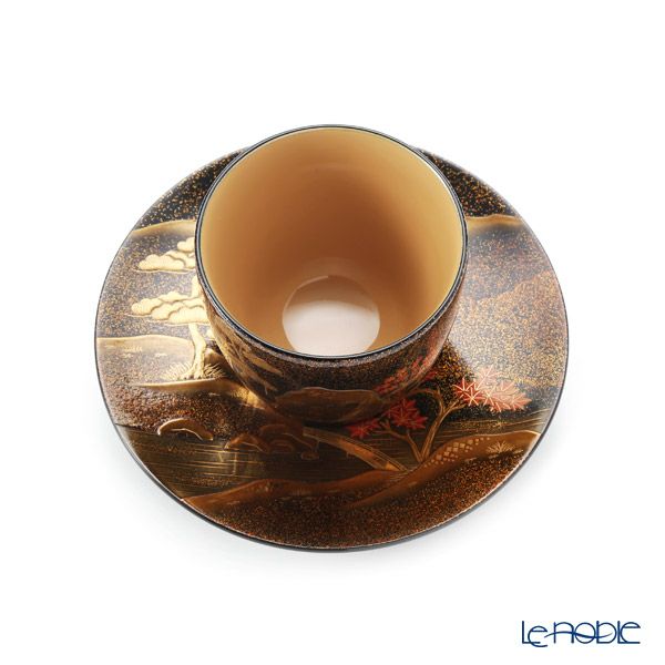 【伝統工芸】輪島塗 湯呑揃え 山水 紅葉 松田良輝氏作