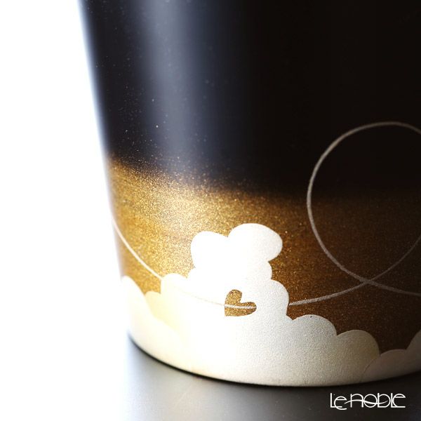 【伝統工芸】輪島塗 フリーカップ 黒ぼかし 飛行機 坂口政昭氏作