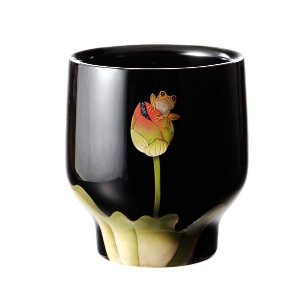 【伝統工芸】輪島塗 花器 てっぺんかえる 坂口政昭氏作