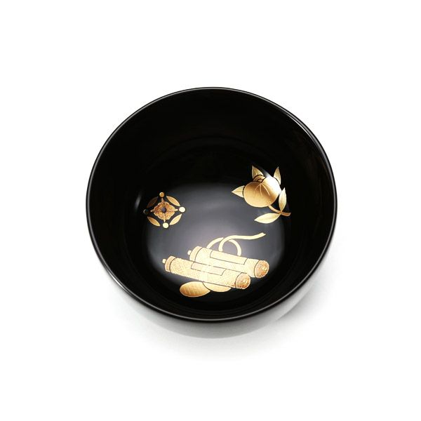 【伝統工芸】輪島塗 ぐい呑 宝づくし 巻物、小判、七宝、橘