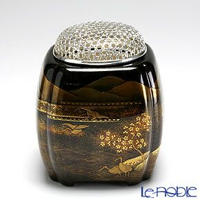 【伝統工芸】輪島塗 山水蒔絵 香炉 松芯作