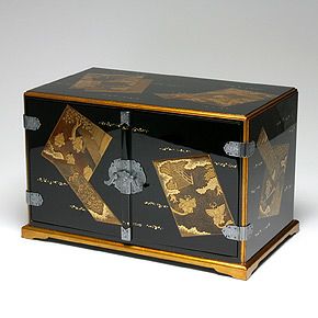 【伝統工芸】輪島塗 源氏物語 京都百景 飾箪笥