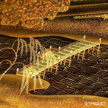 【伝統工芸】輪島塗 平卓 山水 杉谷松芯氏作品