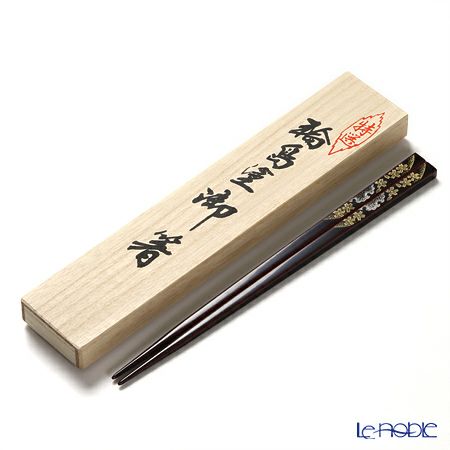 【伝統工芸】輪島塗 御箸 雪月花 溜塗 24cm 【桐箱付】