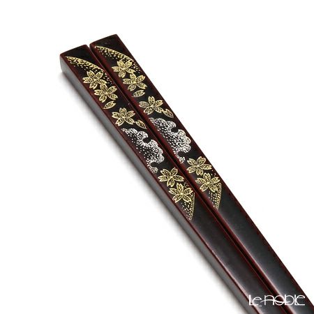 【伝統工芸】輪島塗 御箸 雪月花 溜塗 24cm 【桐箱付】