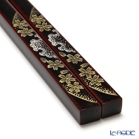 【伝統工芸】輪島塗 御箸 雪月花 溜塗 24cm 【桐箱付】