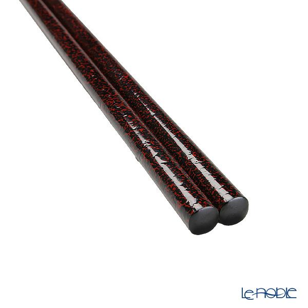 【伝統工芸】輪島塗 御箸 石目塗 黒 23cm