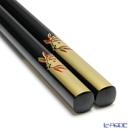 【伝統工芸】輪島塗 御箸 南天 黒 22.5cm