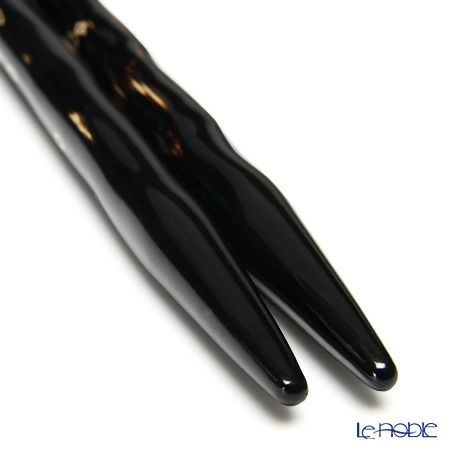 【伝統工芸】輪島塗 取箸 利久研出 黒 28cm