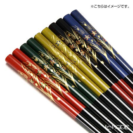 【伝統工芸】輪島塗 御箸 桜 緑 22.5cm