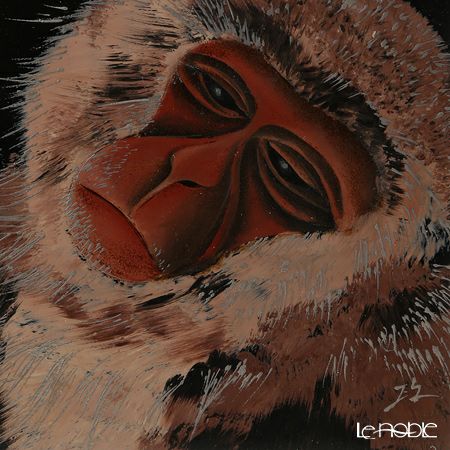 【伝統工芸】輪島塗 漆芸額 干支 申（猿） 蒔絵師 坂口政昭氏作