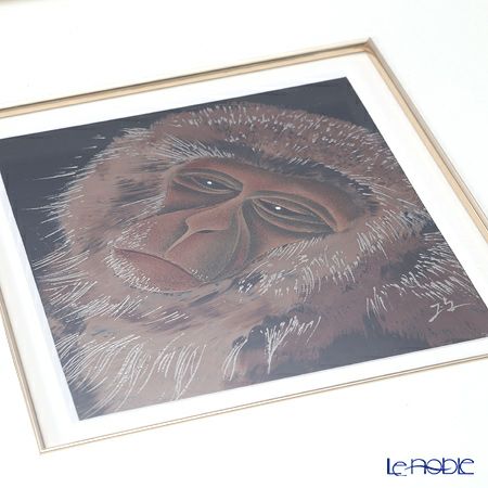 【伝統工芸】輪島塗 漆芸額 干支 申（猿） 蒔絵師 坂口政昭氏作