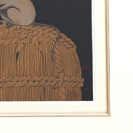 【伝統工芸】輪島塗 漆芸額 干支 子（ねずみ） 蒔絵師 坂口政昭氏作