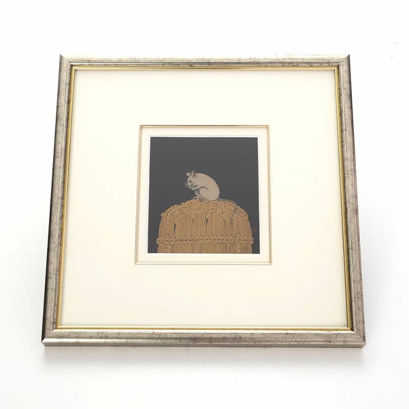 【伝統工芸】輪島塗 漆芸額 干支 子（ねずみ） 蒔絵師 坂口政昭氏作