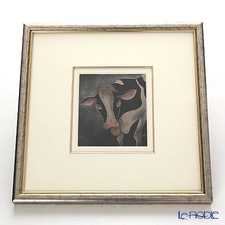 【伝統工芸】輪島塗 漆芸額 干支 丑（牛） 蒔絵師 坂口政昭氏作