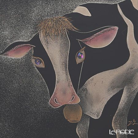 【伝統工芸】輪島塗 漆芸額 干支 丑（牛） 蒔絵師 坂口政昭氏作