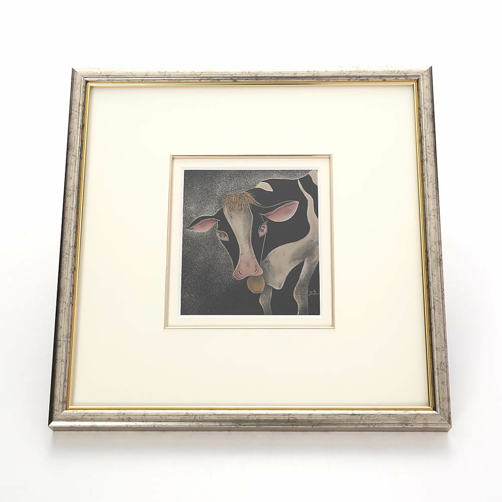 【伝統工芸】輪島塗 漆芸額 干支 丑（牛） 蒔絵師 坂口政昭氏作