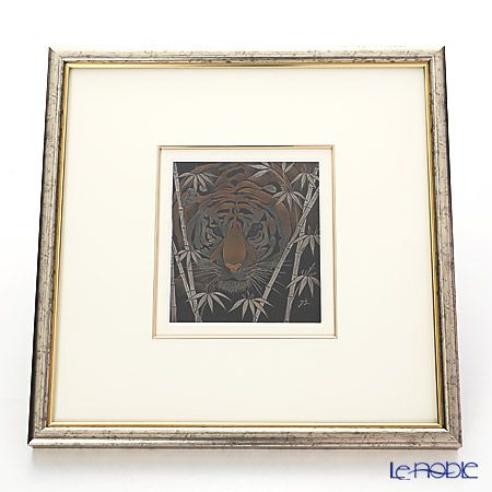 【伝統工芸】輪島塗 漆芸額 干支 寅（虎） 蒔絵師 坂口政昭氏作