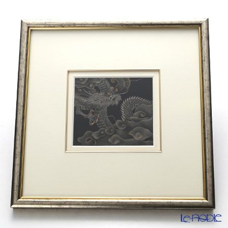 【伝統工芸】輪島塗 漆芸額 干支 辰（龍）銀 蒔絵師 坂口政昭氏作