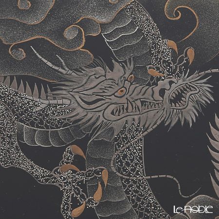 【伝統工芸】輪島塗 漆芸額 干支 辰（龍）銀 蒔絵師 坂口政昭氏作