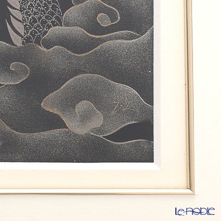 【伝統工芸】輪島塗 漆芸額 干支 辰（龍）銀 蒔絵師 坂口政昭氏作