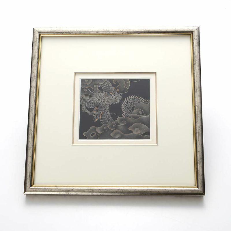 【伝統工芸】輪島塗 漆芸額 干支 辰（龍）銀 蒔絵師 坂口政昭氏作