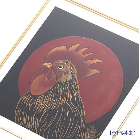 【伝統工芸】輪島塗 漆芸額 干支 酉（鳥） 蒔絵師 坂口政昭氏作