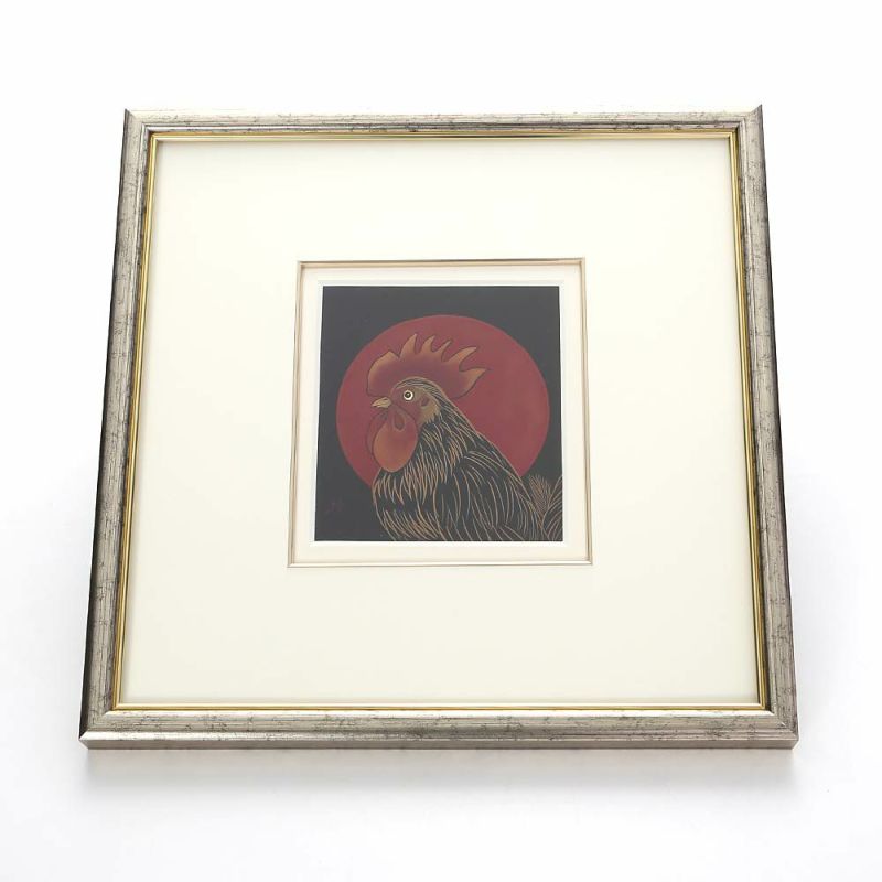 【伝統工芸】輪島塗 漆芸額 干支 酉（鳥） 蒔絵師 坂口政昭氏作