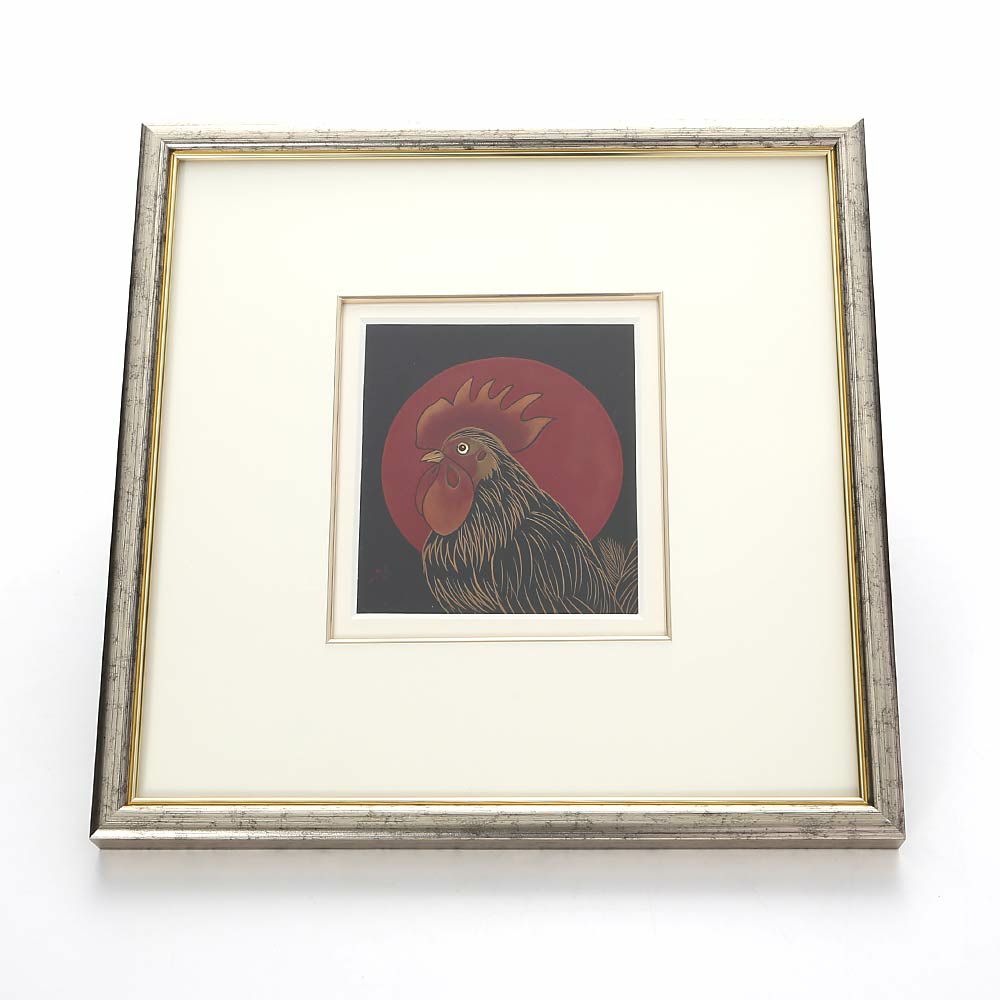 【伝統工芸】輪島塗 漆芸額 干支 酉（鳥） 蒔絵師 坂口政昭氏作