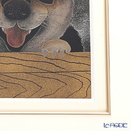 【伝統工芸】輪島塗 漆芸額 干支 戌（犬） 蒔絵師 坂口政昭氏作