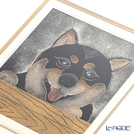 【伝統工芸】輪島塗 漆芸額 干支 戌（犬） 蒔絵師 坂口政昭氏作