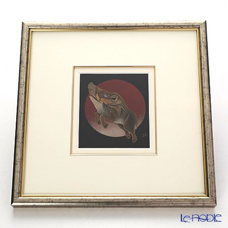 【伝統工芸】輪島塗 漆芸額 干支 亥（いのしし） 蒔絵師 坂口政昭氏作