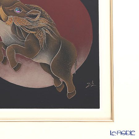 【伝統工芸】輪島塗 漆芸額 干支 亥（いのしし） 蒔絵師 坂口政昭氏作