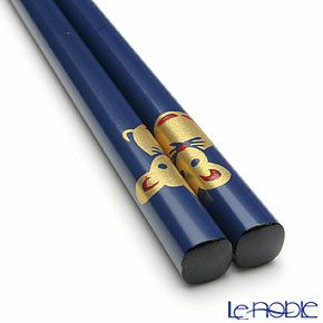 【伝統工芸】輪島塗 干支箸 子（ね） 青（小） 19.5cm